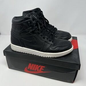 Air Jordan 1 Retro OG High Cyber‎ Monday Mens Size 8 Black With White Soles